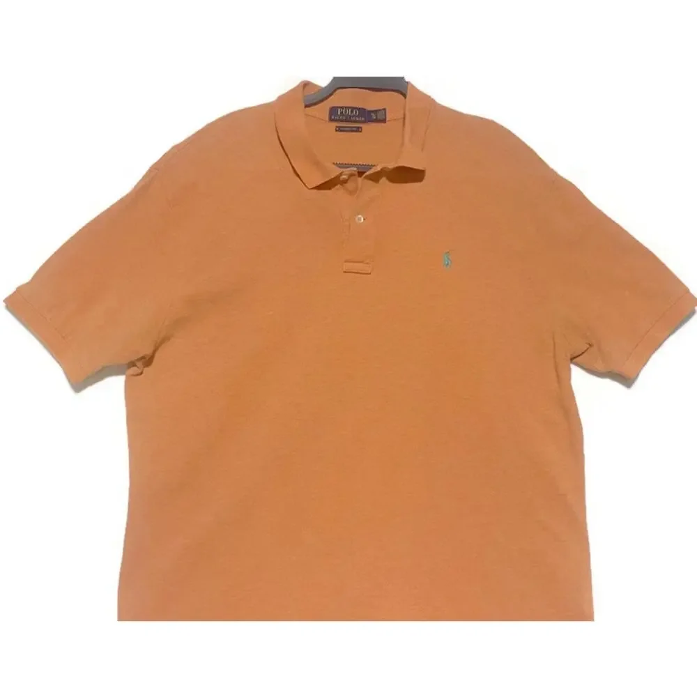 Ralph Lauren Polo Shirt Men's Size Extra Large Orange Short Sleeve